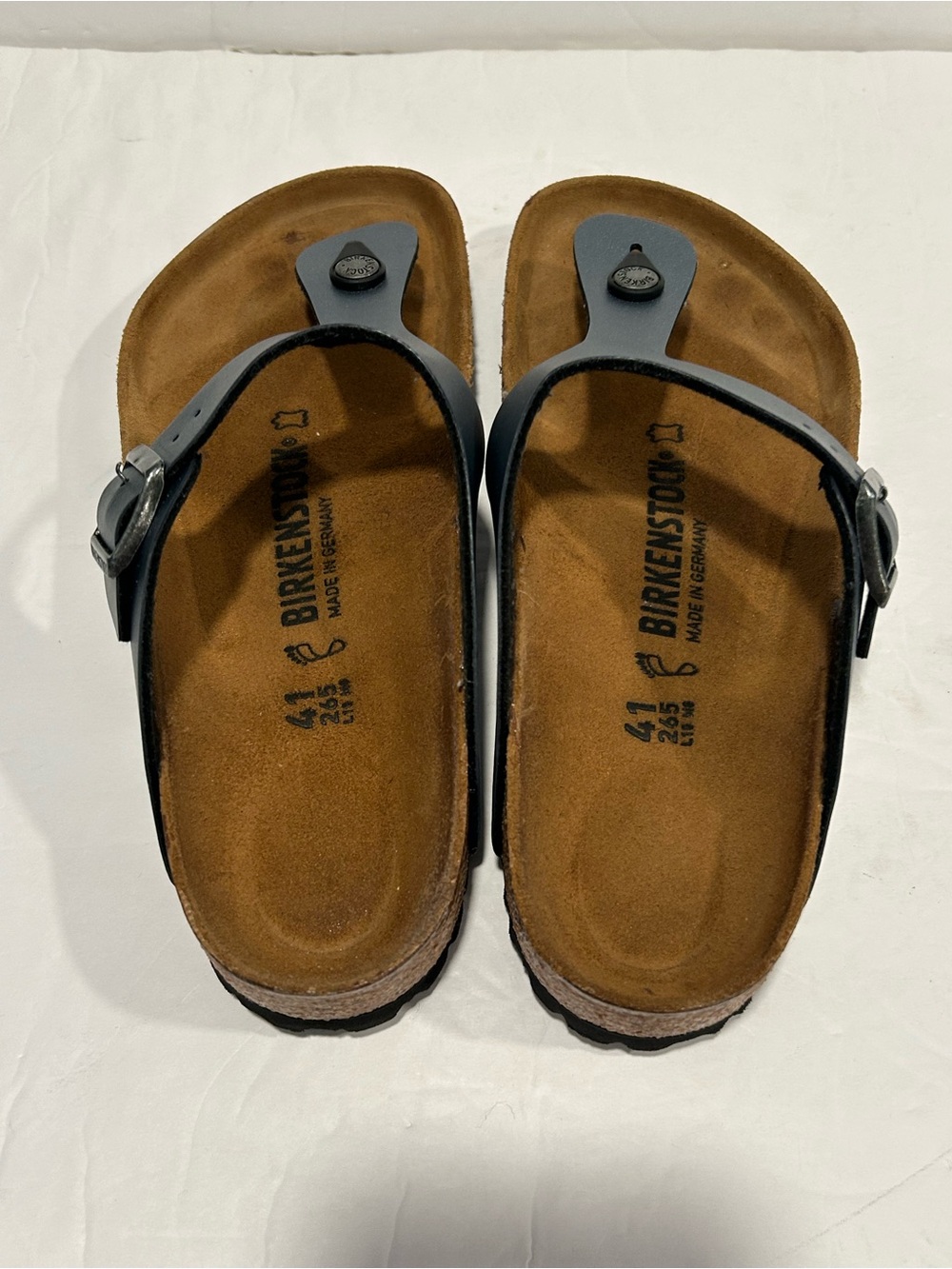 Birkenstock Gizeh Thong Sandals Gunmetal Birko-Flor Cork Footbed EU41 (Women 10) - Picture 5 of 12